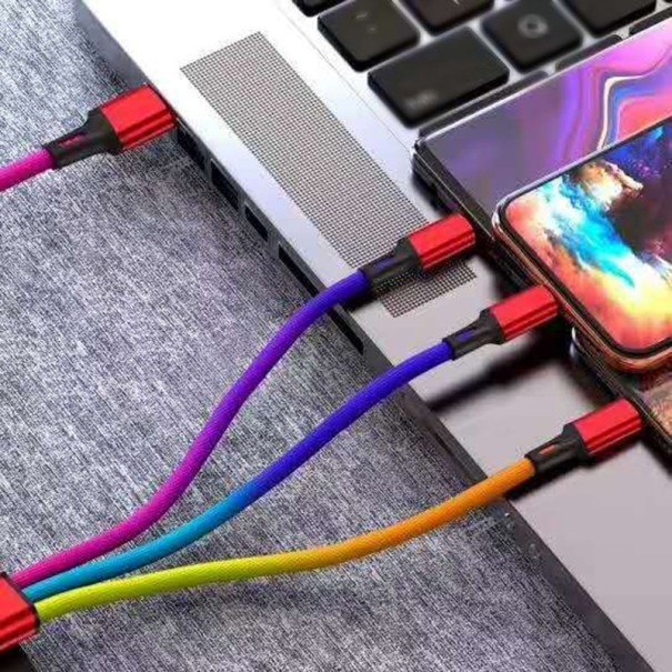 Cablu USB de încărcare Rainbow 3in1 1