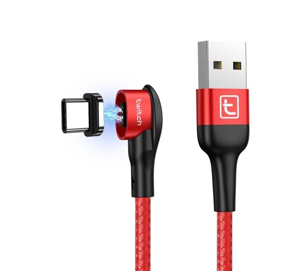 Cablu USB magnetic cu unghi K473 roșu 1 m 1