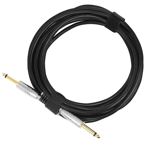 Cabo de áudio 3 m 6,35 mm macho–macho Cabo de ligação para guitarra eléctrica Sinal estável Liga de alumínio e magnésio Acessórios dourado