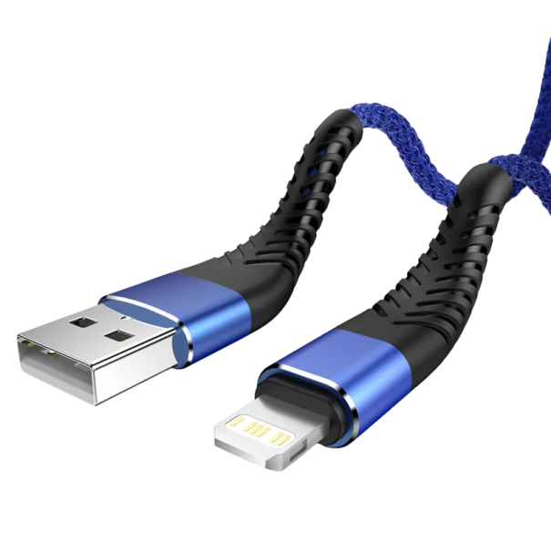 Cabo de carregamento rápido USB A para Lightning 3 m 3A para iPhone QC 2.0 3.0 4.0 cabo extra longo para carregamento de dispositivos Apple transferência de dados azul