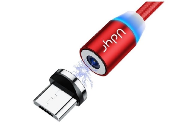 Cabo de carregamento USB magnético K468 vermelho 1 m 1