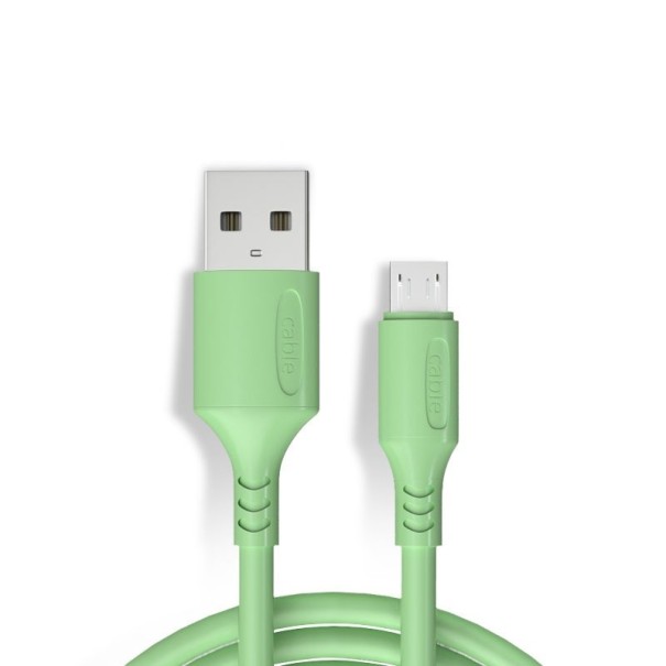 Cabo de carregamento USB / Micro USB verde 25 cm
