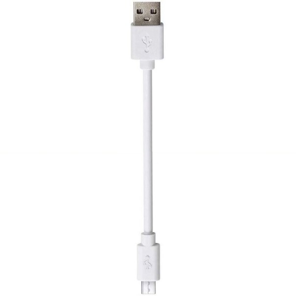 Cabo de carregamento USB para Micro USB 25 cm branco
