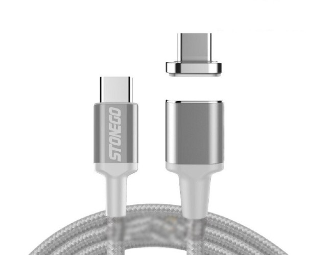 Cabo de dados USB-C magnético prateado