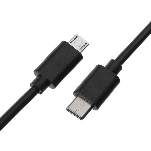 Cabo de ligação USB-C para Micro USB M/M 1 m preto