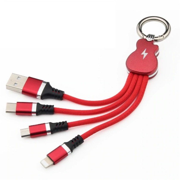 Cabo USB 3 em 1 K576 vermelho
