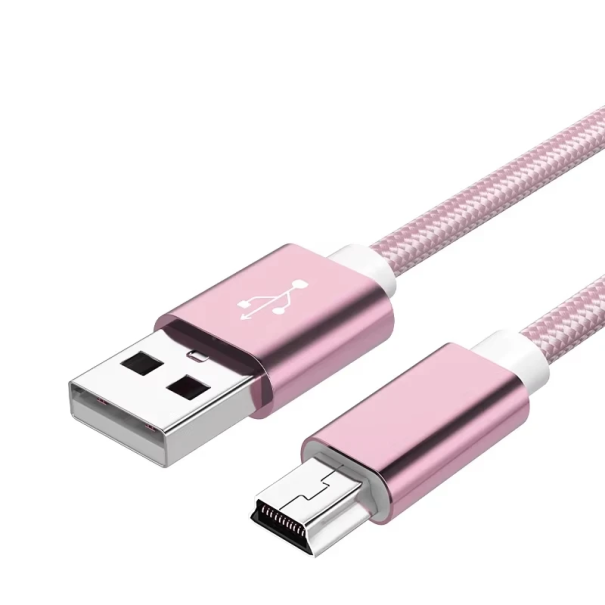 Cabo USB A para Micro USB de Carregamento Rápido 1,5 m 2A Cabo Mini USB de Carregamento e Transferência de Dados para Telefone Powerbanks Câmaras Auriculares rosa