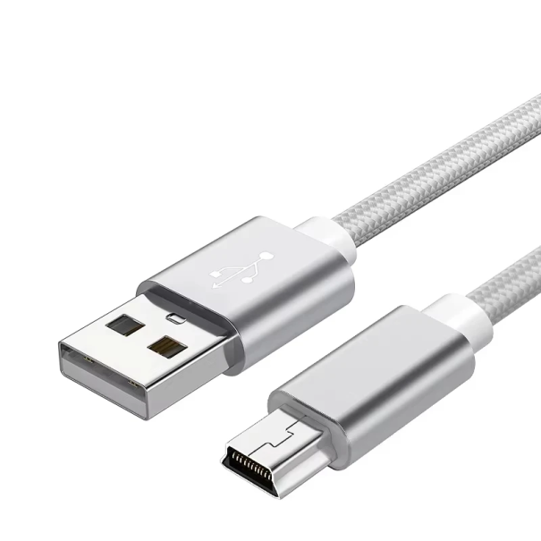Cabo USB A para Micro USB rápido de 2 m 2A Cabo de dados Mini USB para transferência de dados cabo de carregamento para telemóveis powerbanks auscultadores câmaras prateado