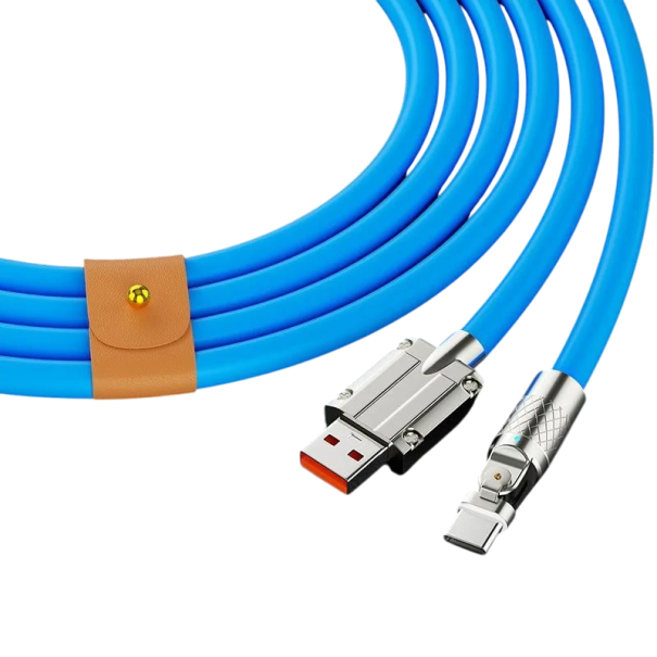 Cabo USB-C 1 m cabo de carregamento rápido USB-A para USB-C 120W 6A sincronização de dados carregamento de telefone cabo de dados Tipo C azul