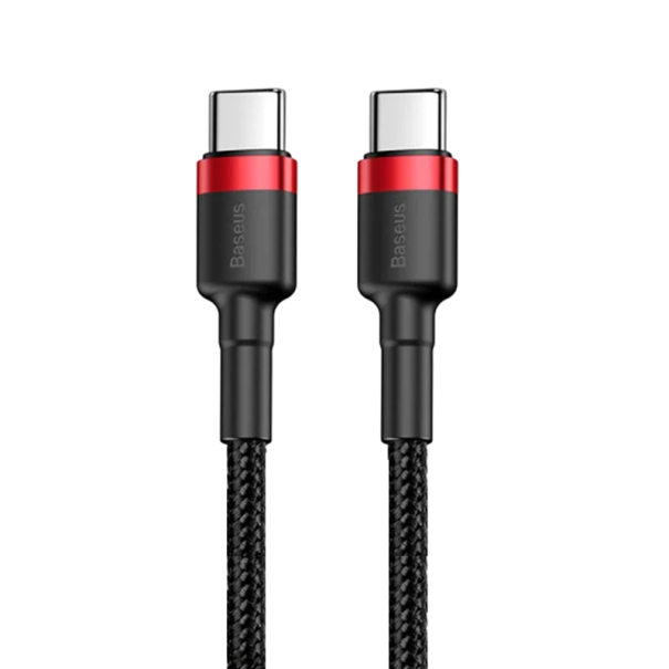 Cabo USB-C de carregamento rápido 2 m 5A 60W Power Delivery QC3.0 tipo C para tipo C para carregamento rápido e transferência de dados 480 Mbps vermelho