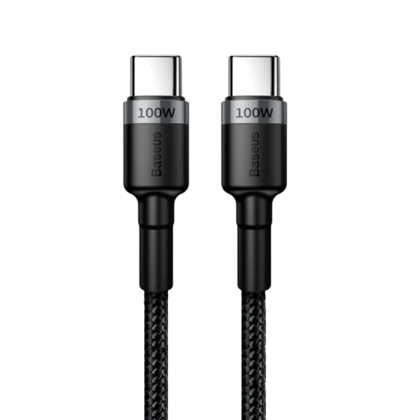 Cabo USB-C de carregamento rápido 50 cm 5A 100W Power Delivery QC3.0 Tipo C para Tipo C cabo para carregamento rápido e transferência de dados 480 Mbps design compacto cinzento