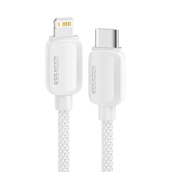 Cabo USB C e Lightning de carregamento rápido 1 m PD 29W 3A cabo de dados 480 Mbps compatível com carregamento de iPhone dispositivos iOS branco