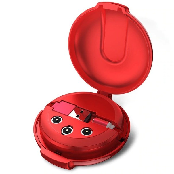 Cabo USB magnético retrátil K636 vermelho