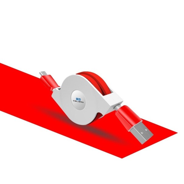 Cabo USB para Micro USB vermelho 3 m