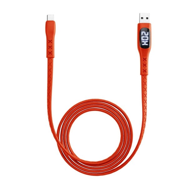 Cabo USB / USB-C com ecrã vermelho