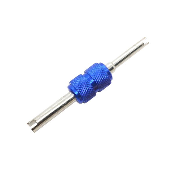 Cacciavite universale a doppia testa per valvole pneumatiche 7,5 cm Strumento per la riparazione di camere d'aria e valvole Auto Moto Bicicletta Utensile di servizio blu