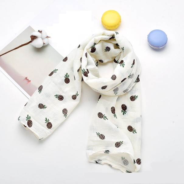 Cachecol de Inverno Infantil com Ananases J3136 branco