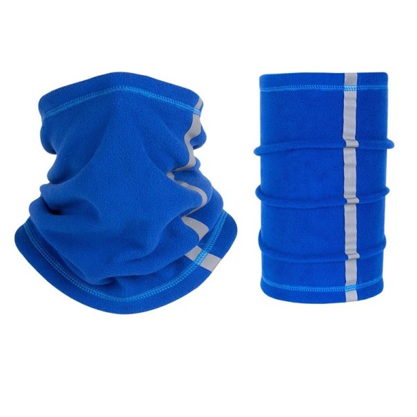 Cachecol desportivo masculino até 60 cm em poliéster liso com risca lateral Acessório leve e quente para atividades ao ar livre Cachecol curto confortável para uso diário azul