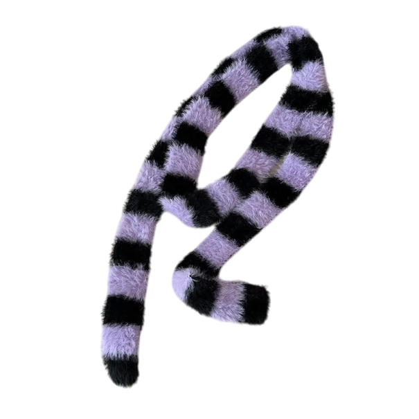 Cachecol feminino 135–175 cm Cachecol de acrílico riscado Acessório de moda quente e suave para outono e inverno Cachecol estiloso e confortável para uso diário elegante roxo