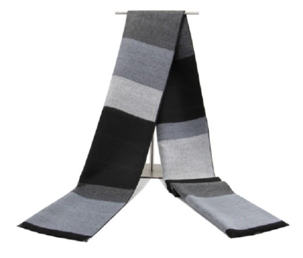 Cachecol riscado masculino J1446 cinzento