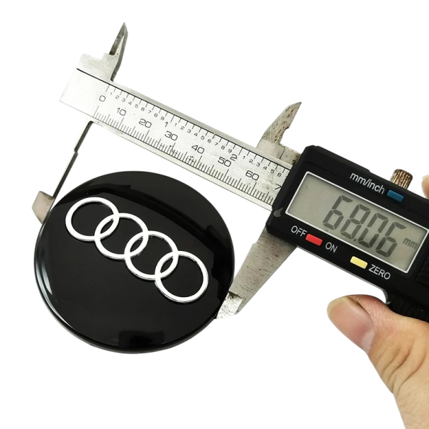 Caches de moyeu de roue pour Audi 68 mm Ensemble de 4 pièces Différentes couleurs Caches en plastique de jante Couvercles de moyeu de roue noir
