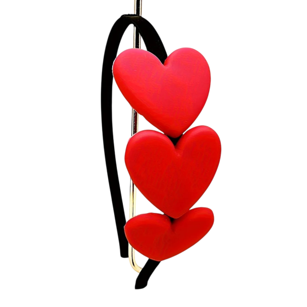 Căciulă cu trei inimioare 16 x 4 cm Căciulă de păr pentru femei O podoabă romantică pentru păr Accesoriu elegant pentru coafuri de zi cu zi și festive 1