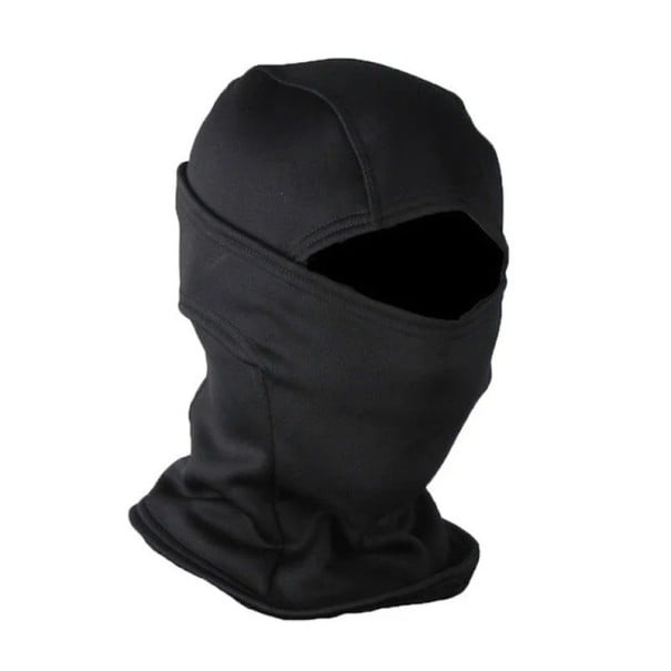 Căciulă de fleece de iarnă 38 x 23 cm Mască călduroasă, rezistentă la vânt, de camuflaj, din poliester pentru schi, motocicletă și ciclism negru