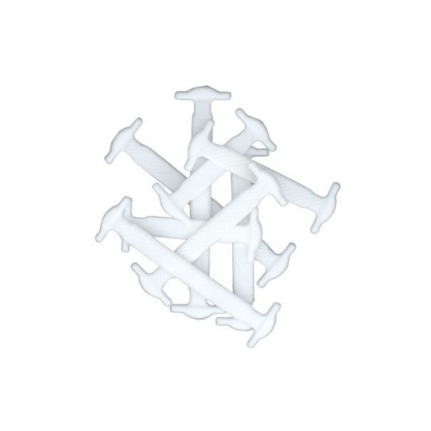 Cadarços de silicone sem atar 16 pcs branco