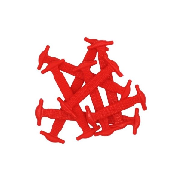 Cadarços de silicone sem atar 16 pcs vermelho