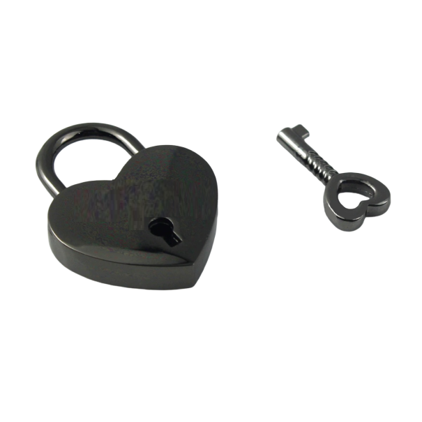 Cadeado em forma de coração preto