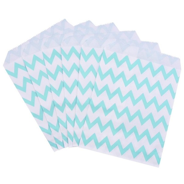 Cadeaupapieren zakken 25 stuks turquoise 2