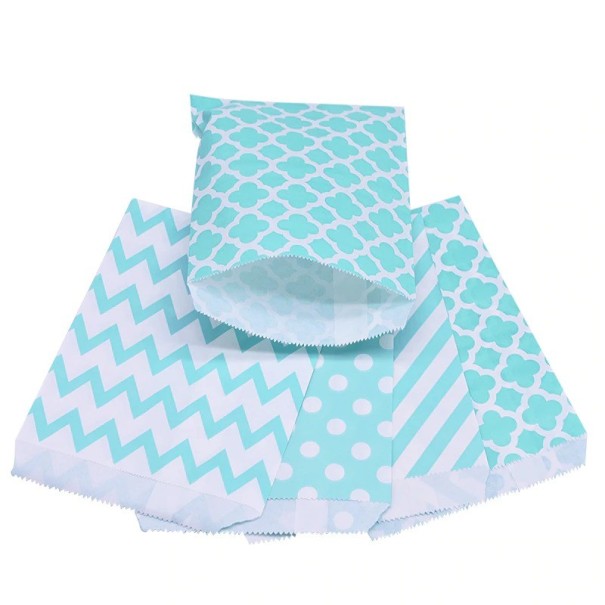 Cadeaupapieren zakken 25 stuks turquoise 3