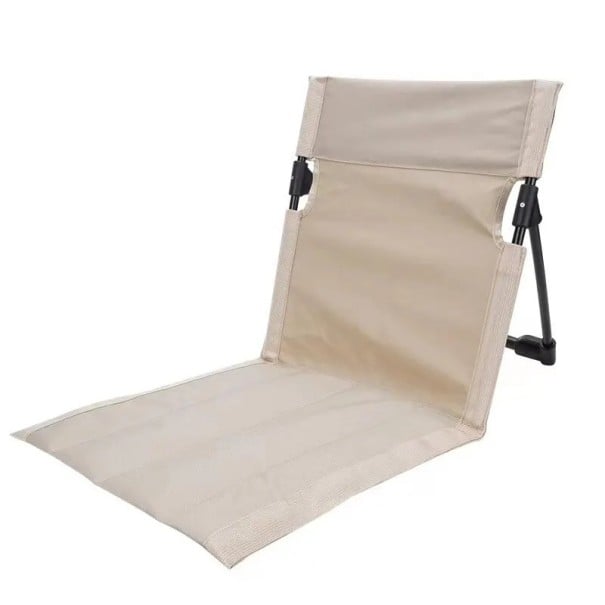 Cadeira de camping dobrável 51 x 24 cm Estrutura triangular estável Tecido Oxford Liga de alumínio Encosto acolchoado Cadeira bege