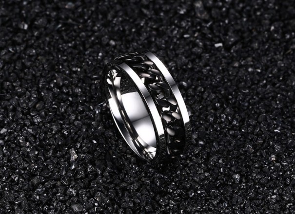 Cadena de anillo para hombre J2225 negro 10