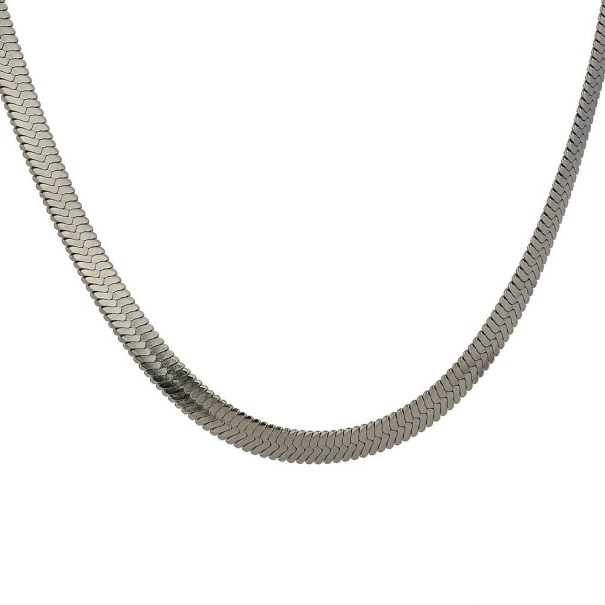 Cadena plana de mujer plateado