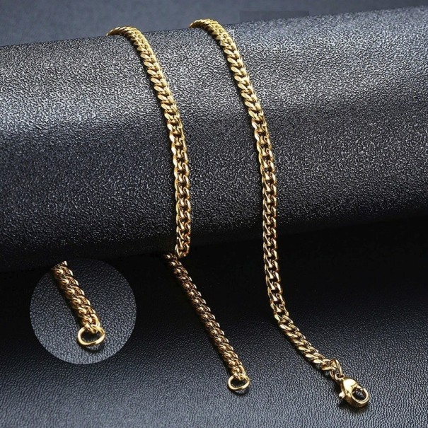 Cadena punk de mujer dorado 50 cm 3 mm