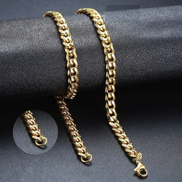 Cadena punk de mujer dorado 50 cm 7 mm
