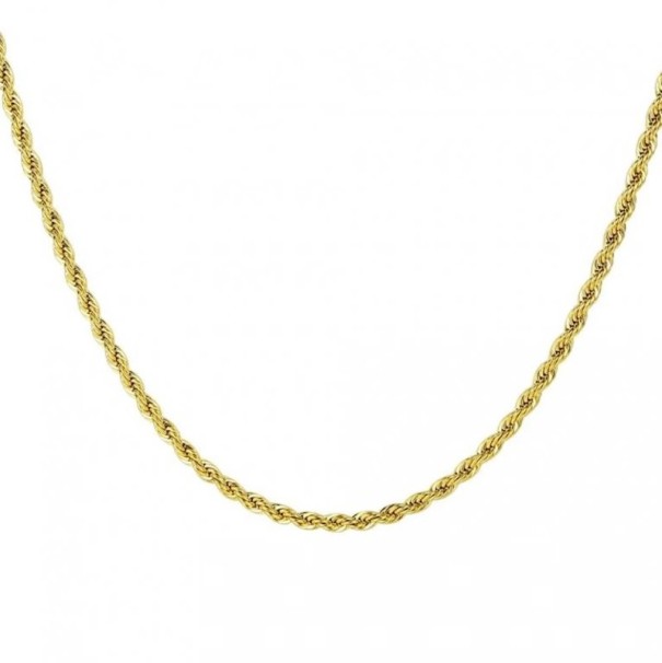 Cadena torcida para hombre dorado 60 cm