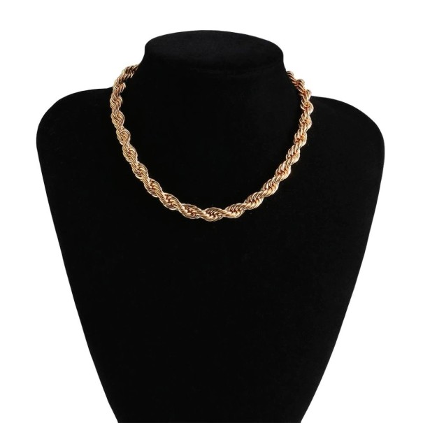 Cadena trenzada de mujer D234 dorado