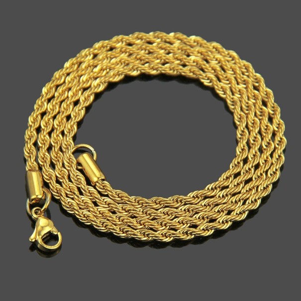 Cadena trenzada de mujer J137 dorado 50 cm