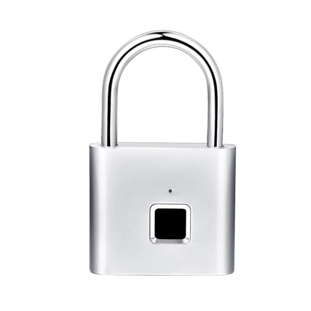 Cadenas à code avec empreinte digitale argenté