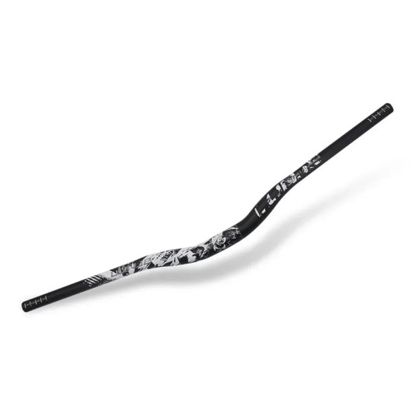 Cadran de bicicletă curbat 720 mm diametru 31.8 mm ridicare 30 mm aliaj de aluminiu formă ergonomic pentru biciclete montane și de șosea negru