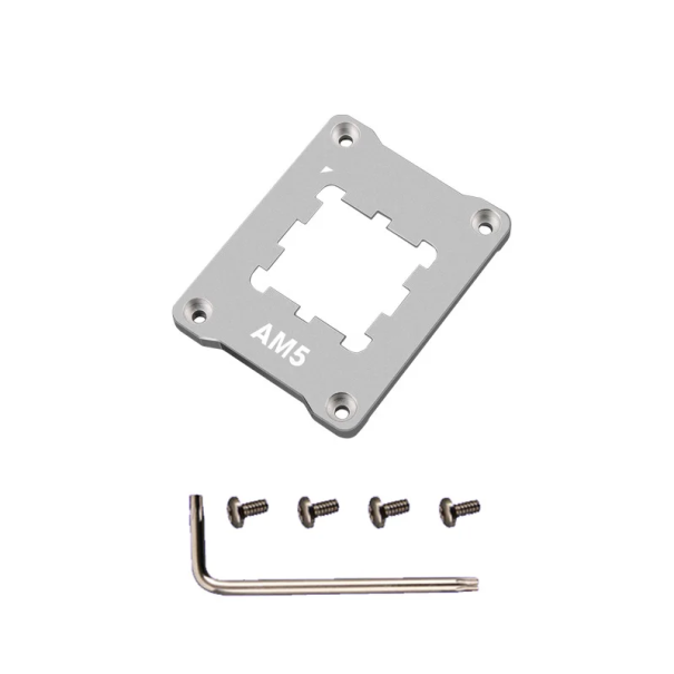 Cadru din aluminiu anti-deformare pentru AMD 7950X 7800X 7700X 7600X 7500F 6,9x5,3 cm Grosime 5 mm Cu șuruburi și șurubelniță argint