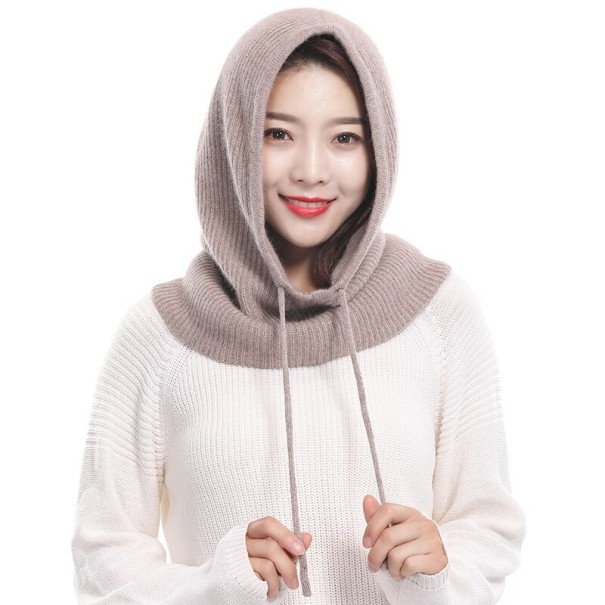 Cagoule en cachemire kaki