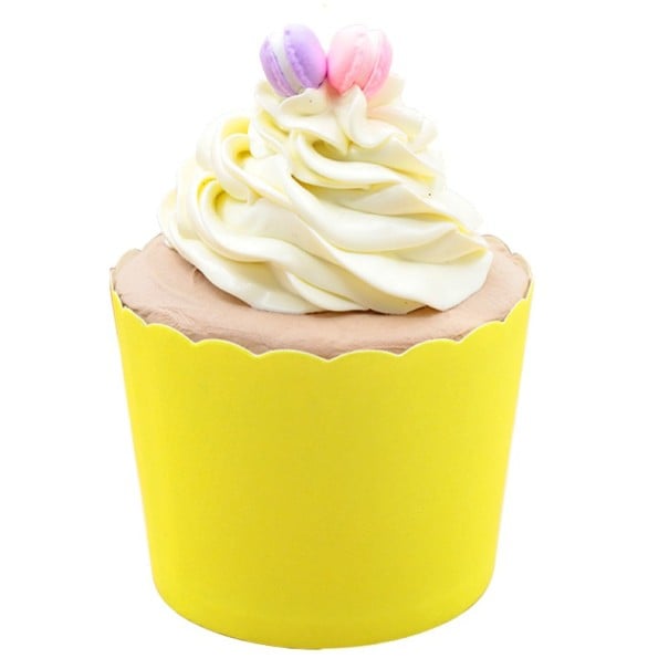 Caissettes à cupcakes et muffins 50 pcs Caissettes avec bord ondulé en papier de cuisson Dimensions 5 x 4,6 cm Pour la cuisson jaune