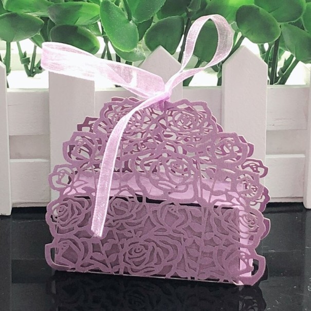 Caixa de presente com rosas 10 pcs roxo