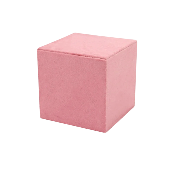 Caja de joyería de terciopelo 12 × 12 × 12 cm, caja de almacenamiento rosa, organizador compacto para anillos, pendientes y pequeñas joyas 1