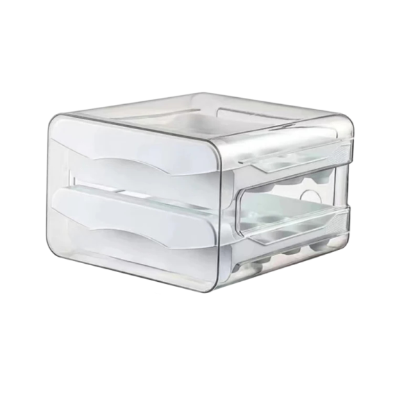 Caja de plástico para guardar huevos, organizador para frigorífico, cajón para guardar alimentos, práctica caja de plástico para huevos, 21,5 x 22 x 14 cm 1