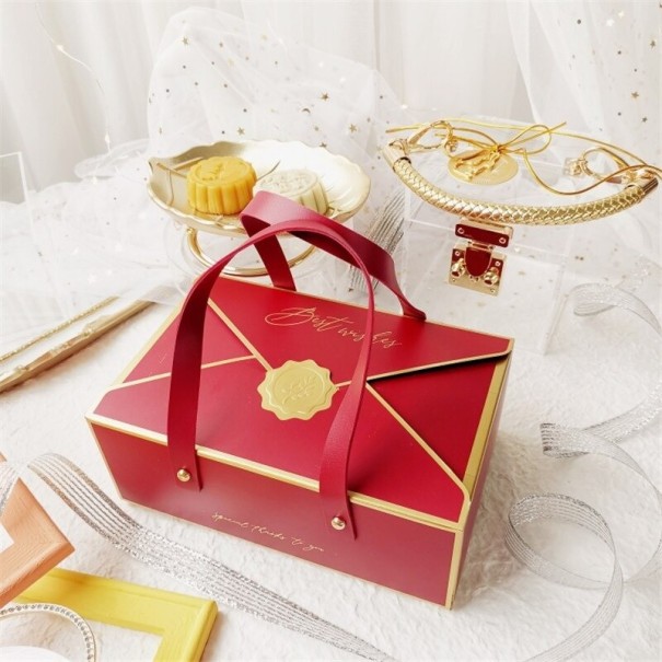 Caja de regalo con asas 5 uds. rojo L