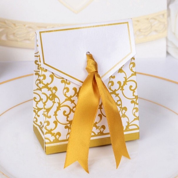 Caja de regalo con lazo 10 uds. dorado